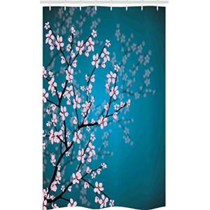 ABAKUHAUS japonés Cortina para baño, Patrón Sakura Bloom, T…