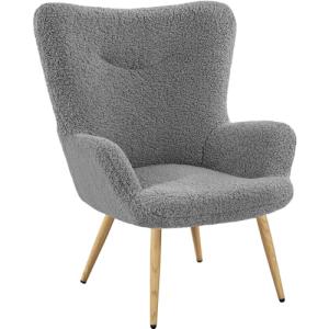 Yaheetech Sillón Tapizado de Tela Bouclé y Metal con Reposa…