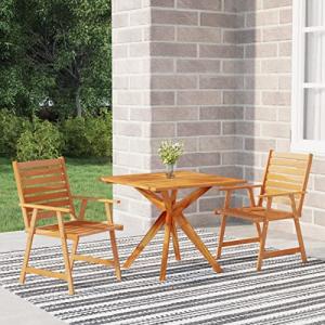 MOONAIRY Juego de Comedor de jardín 3 Piezas, Mesa Y Sillas…