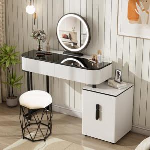 WOLTU Tocador con Luz LED Ajustable y Taburete, Tocador Maq…