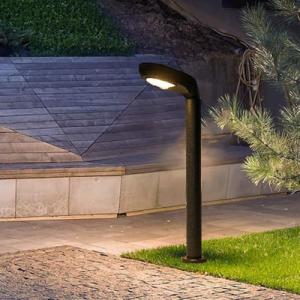 MQDLJSE Moderna lámpara de bolardo de Aluminio Negro con lu…