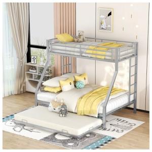 Wyibwy Litera de metal con cama nido con escalera a ambos l…