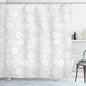 ABAKUHAUS Gris Cortina de Baño, Círculos geométricos Retro,…