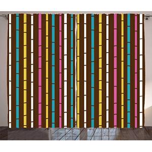 ABAKUHAUS asiático Cortinas, Palillos de bambú del Arco Iri…