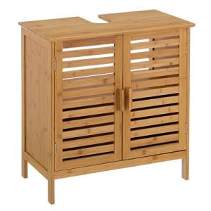 LOLAhome Mueble bajo Lavabo nórdico marrón de bambú para Cu…