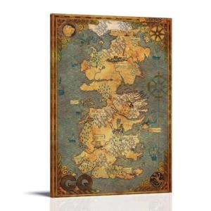 KNKncnv Westeros-map Póster Pintura Decorativa Lienzo Arte…