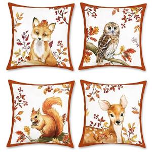 Bonhause Fundas de Cojín Animales de Otoño 45 x 45 cm Funda…