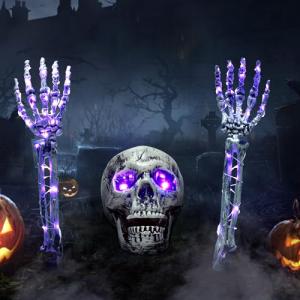 Joellfuner Halloween Decoración: Set de Esqueleto con Cabez…