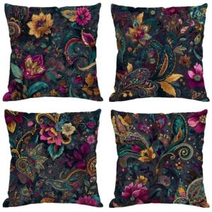 Flor Cojines Exterior Impermeable Lino Grande Fundas Cojine…
