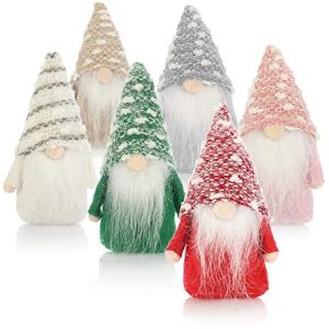 com-four® 6X gnomos navideños Premium 15 cm - decoración na…