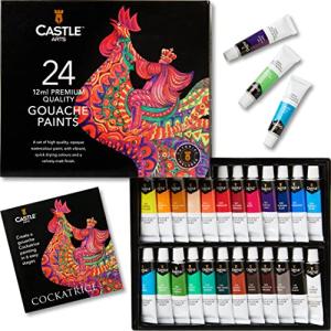 Castle Art Supplies Juego Pintura Gouache | 24 Botes 12ml C…