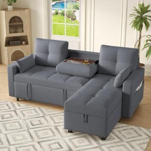Sofá convertible en forma de L, sofá cama de 2 plazas conve…