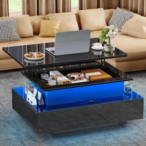 YITAHOME Mesa de centro de altura ajustable, mesa de salón…