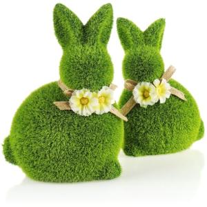 com-four® 2X Figura Decorativa - Conejito de Pascua con Laz…