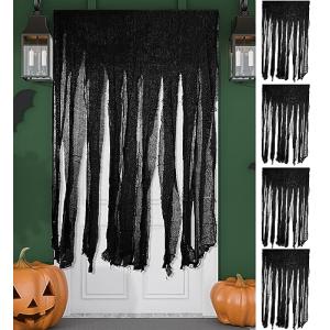 GIONAR 4 cortinas negras de Halloween para puerta, 165 x 99…