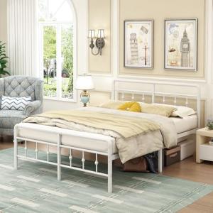 EMODA Cama Matrimonio 135x190 con Cabecero y Piecero, Marco…