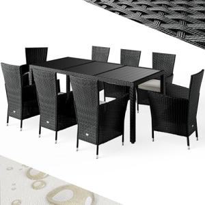 CASARIA® Conjunto Jardín Poliratán 8 Sillas Apilables Mesa…