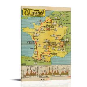 1983 Tour De France Map Sea Revenge Antiguo Póster Pintura…