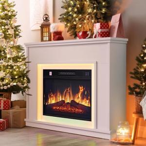 YITAHOME Chimenea Electrica Blanco, 23″ Chimeneas Electrica…