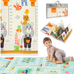 Humbi Alfombra de juegos para bebé, espuma XPE, doble cara,…