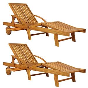 CASARIA® 2X Tumbonas Madera Acacia Silla Reclinable Jardín…
