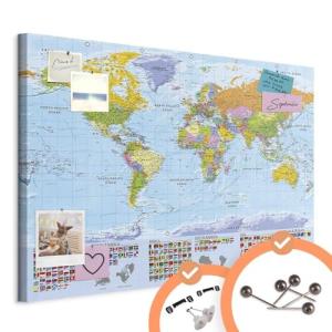 murando - Mapamundi con tablero para clavar chinchetas 120x…