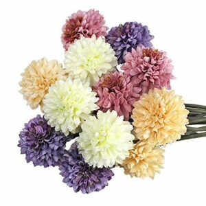 SNAILGARDEN 12pcs Flores Artificiales, 4 Colores de Plantas…