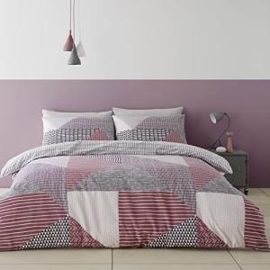 Catherine Lansfield Larsson Geo Plum Juego de Funda nórdica…