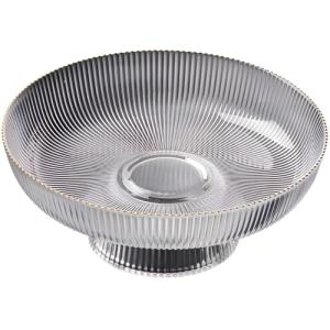 Frutero de cristal, borde dorado, 26 cm de diámetro, rayas…