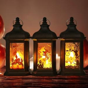 3 Piezas Decoracion Halloween Exterior Linterna, Calabaza H…