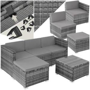 TecTake® Conjunto Jardín en Ratán con Cojines, Conjunto Ter…