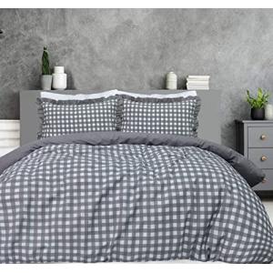 Sleepdown Gingham a cuadros gris sólido reverso suave fácil…