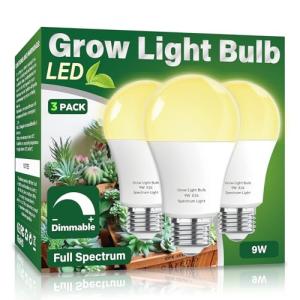 3 Pack A19 Full Spectrum LED Grow Light Bulb Indoor Grow Li…