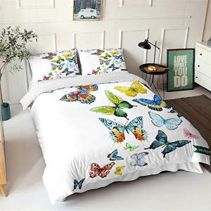 Chickwin Juego de Ropa de Cama 3D Mariposa Estampado 3 Piez…