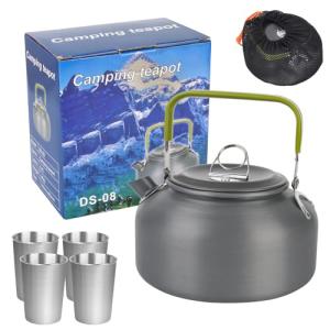 RUCUDIM Hervidor de agua para camping, 0,8 L, ultraligero d…