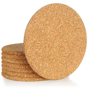 com-four® 8 salvamanteles Redondos de Corcho, Ø 19 x 1 cm,…