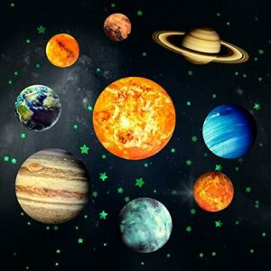 Yosemy Luminoso Pegatinas de Pared 9 Planetas Estrellas Peg…