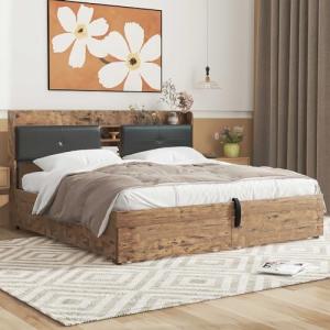 Azkoeesy Cama tapizada con espacio de almacenamiento, 180 x…