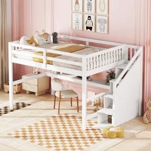 Moimhear 140 x 200 - Cama alta infantil con cajones y escri…