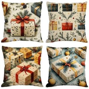Navidad Cojines Exterior Impermeable Lino Fundas Cojines 70…