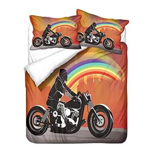 Chickwin Juego de Ropa de Cama 3D, Motocicleta Estampado Ju…