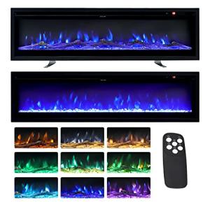 INMOZATA Chimenea eléctrica montada en la pared, empotrada,…