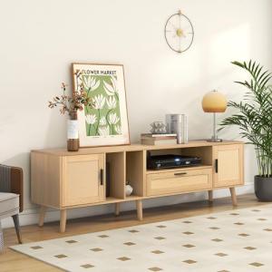 SUKY Amplio armario de TV de 180 cm con decoración de ratán…