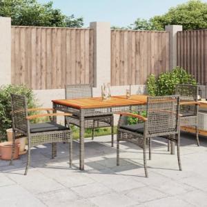 QZZCED Set Comedor de jardín 5 Piezas con Cojines ratán sin…