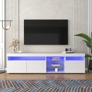 Mueble de TV Moderno con 3 Puertas y Compartimento de Almac…