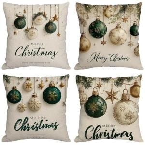 Navidad Cojines Exterior Impermeable Lino Fundas Cojines 70…