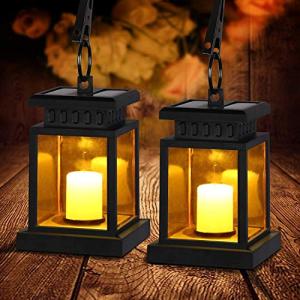 2 farolillos solares para exteriores con vela LED, farolill…