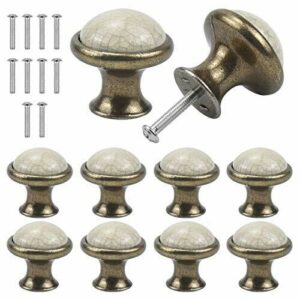 Jinlaili 10PCS Cerámica Pomo de Armario Redondo, 33MM Pomos…