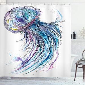 ABAKUHAUS Medusa Cortina de Baño, Aqua Colores creativos, M…