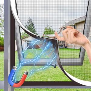 MLEJU Mosquitera Ventana Magnetica, 100x100cm Fibra de Vidr…